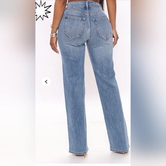 Stylish Fashion Nova Medium Wash Blue Straight Leg Jeans NWT - Picture 5 of 16